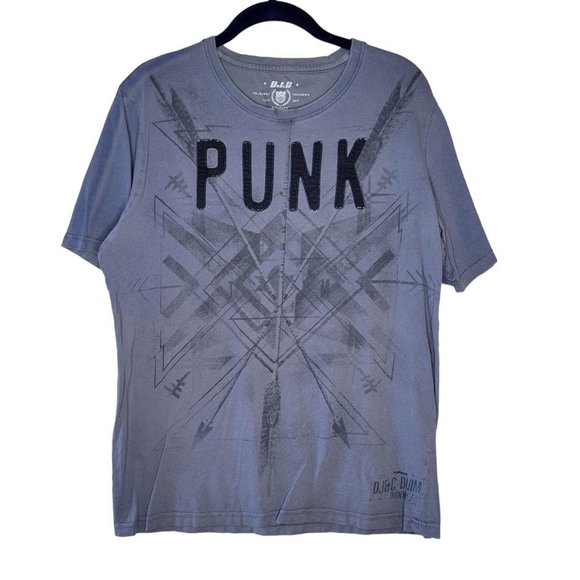 DJ&C Denim PUNK Gray Graphic Tee Shirt Men Size Large - Picture 1 of 8